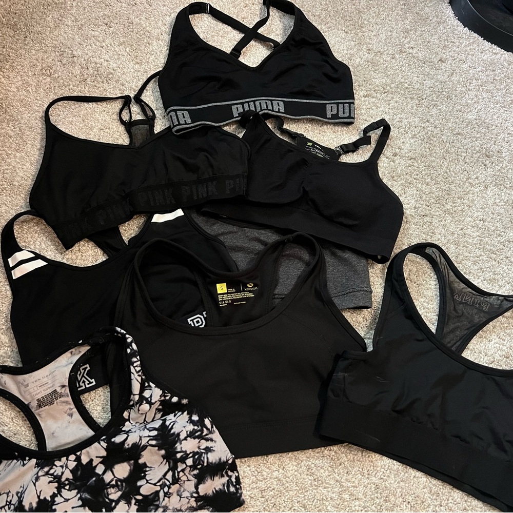 Women's Black and Gray Sports Bra Collection - small